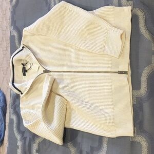 Theory Thermal Cotton & Cashmere Full Zip-Up Cardigan Sweater